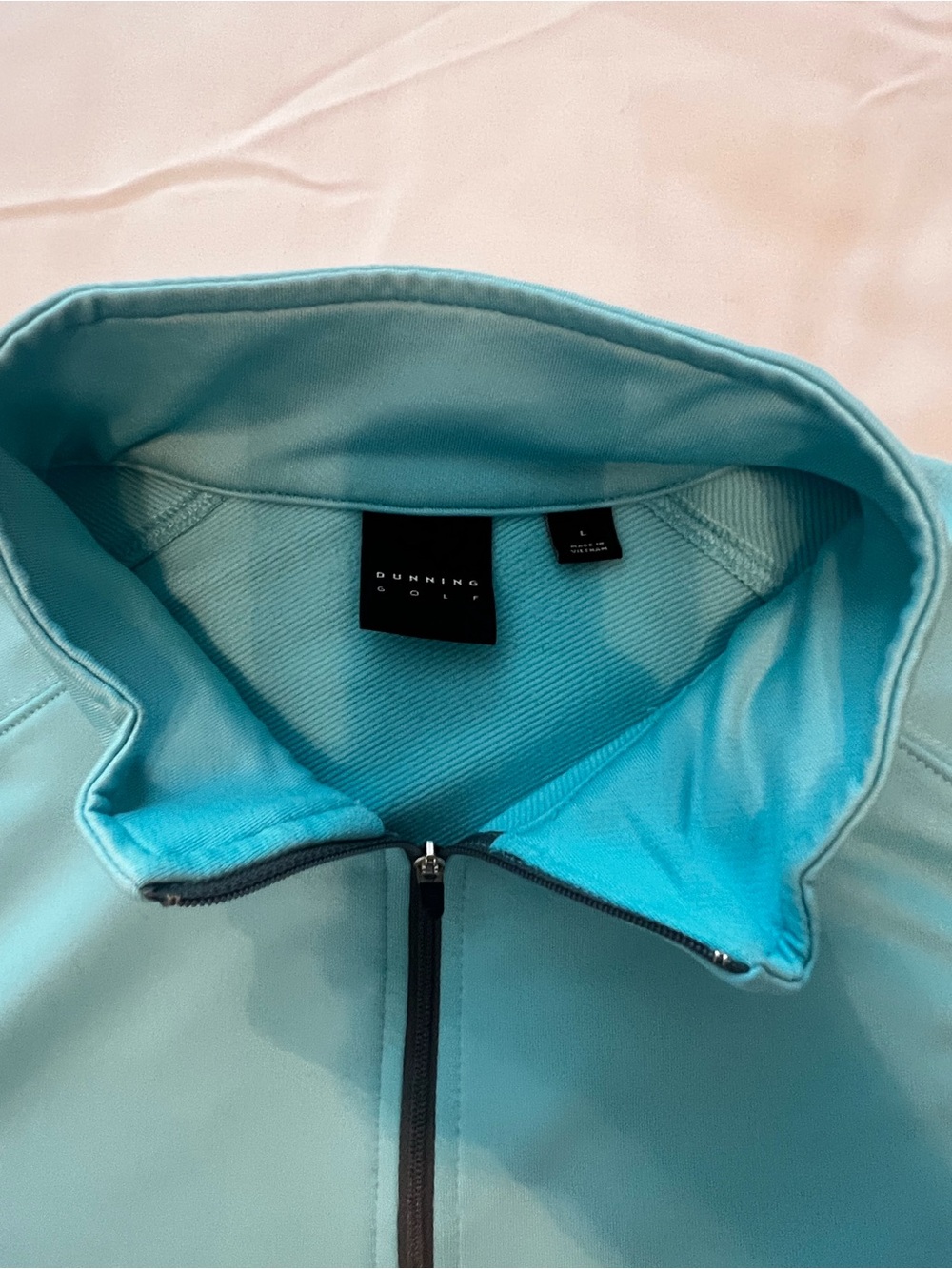 Dunning Golf Men's Aqua Zip-Up Sweater